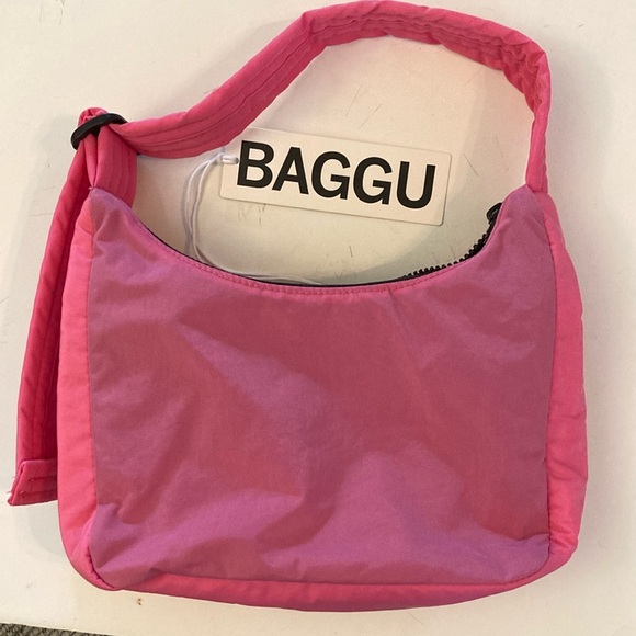 BAGGU Handbags - Baggu Mini Nylon Shoulder Bag Azalea Pink NEW